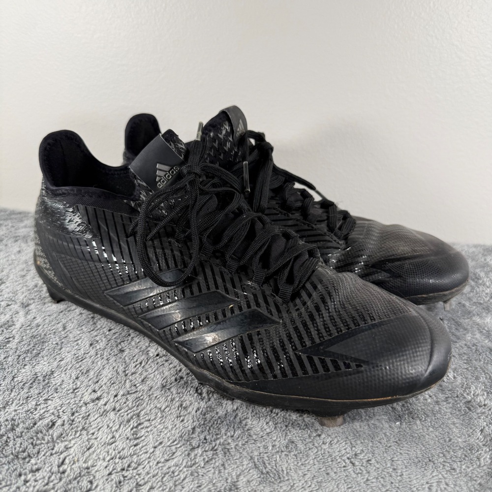 Adidas Adizero Baseball Cleats Men 9.5 Black Low Top Athletic Shoes